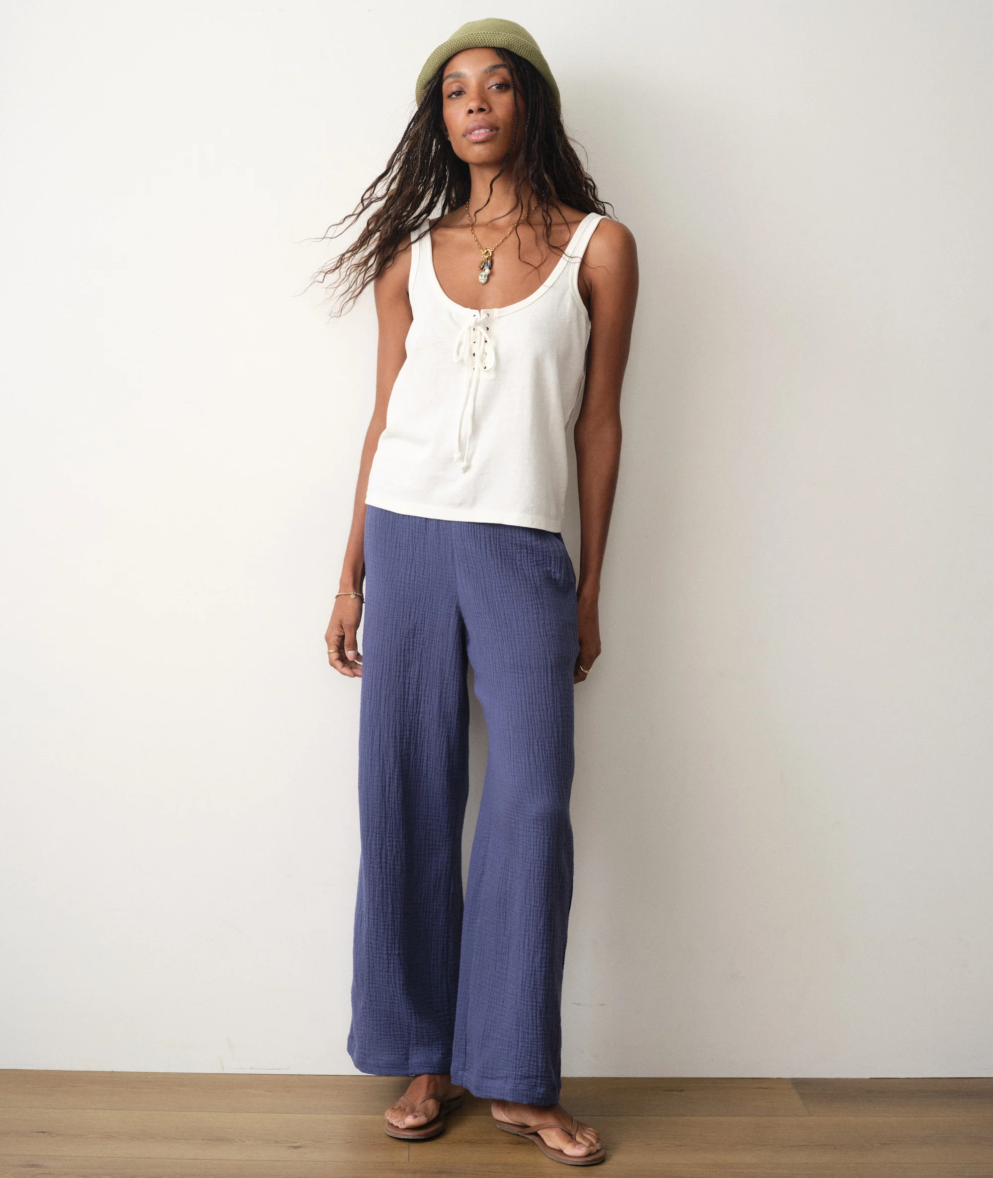 Isla Double Cloth Wide Leg Pant